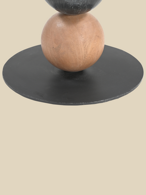 Lydia Mango Wood Sculptural Side Table - Black