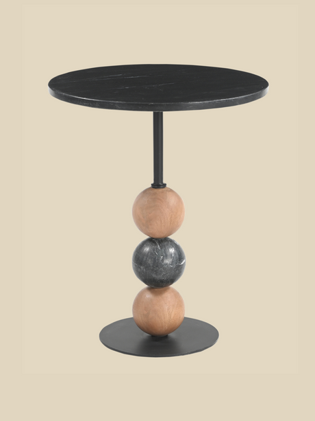 Lydia Mango Wood Sculptural Side Table - Black