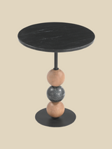 Lydia Mango Wood Sculptural Side Table - Black
