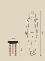 Elildh Mango Wood Glam Side Table