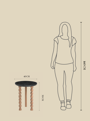 Elildh Mango Wood Glam Side Table