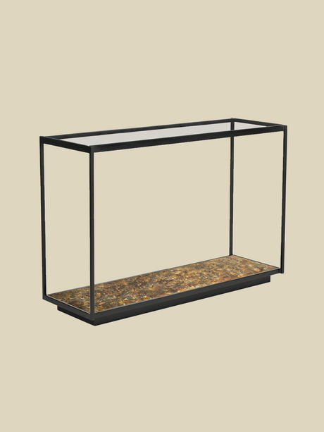 Nova Iron Console Table with Glass Top