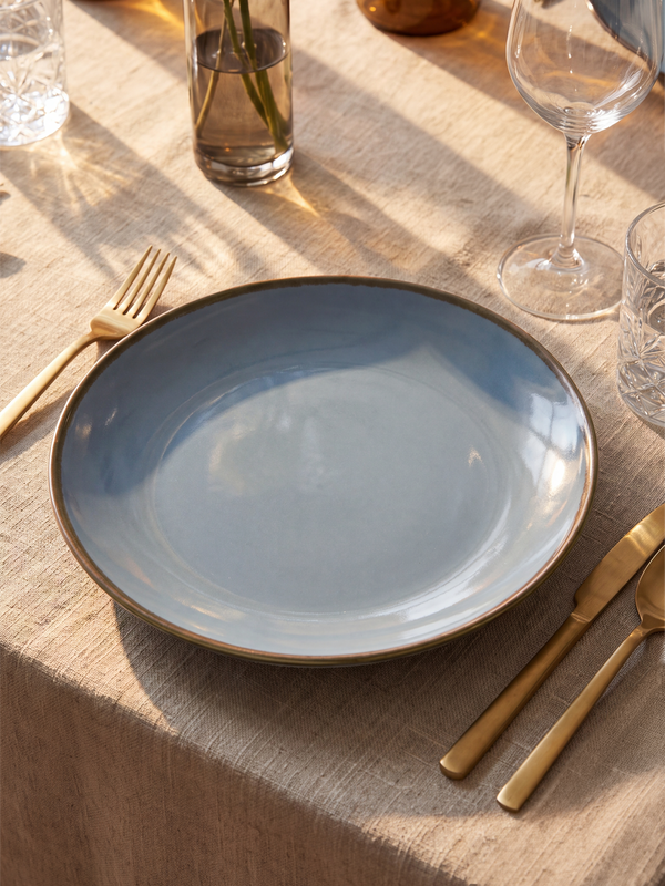 Cassia Blue Porcelain Dinner Plates - Set of 6