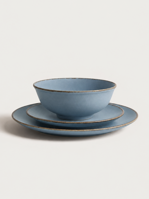 Cassia Blue Porcelain Dinner Plates - Set of 6