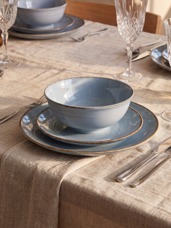 Cassia Blue Porcelain Serving Bowls - Set of 2