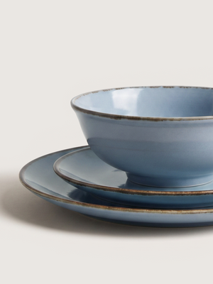 Cassia Blue Porcelain Serving Bowls - Set of 2