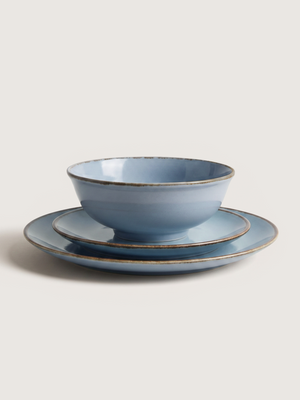 Cassia Blue Porcelain Serving Bowls - Set of 2