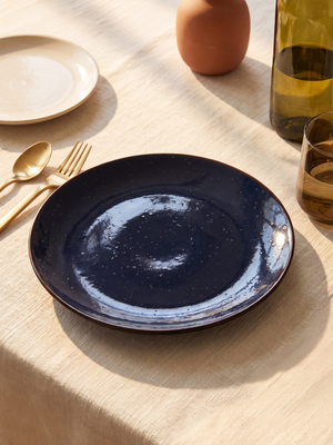 Linden Navy Stoneware Dinner Plates - Set of 6