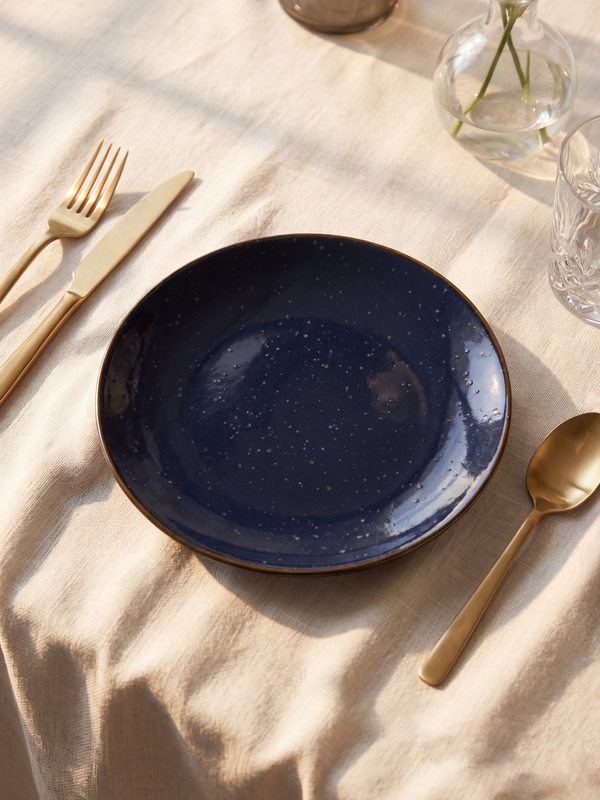 Linden Navy Stoneware Side Plates - Set of 6
