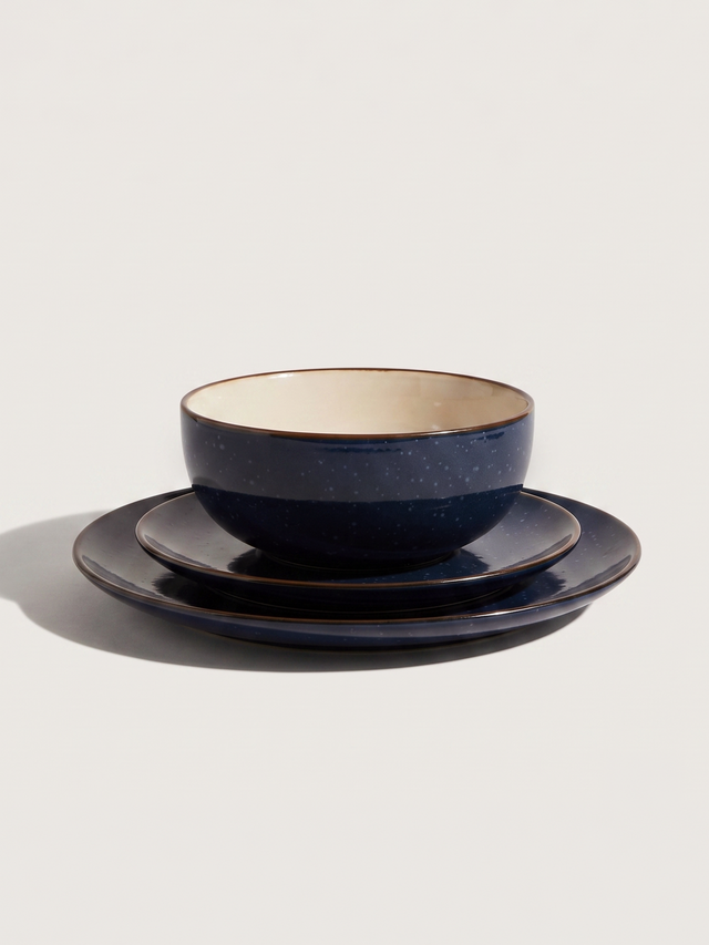 Linden Navy Stoneware Serving Bowls - Set of 2