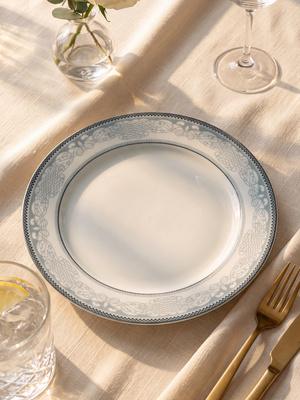 Leonora White Porcelain Side Plates - Set of 6