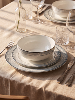 Leonora White Porcelain Serving Bowls - Set of 2