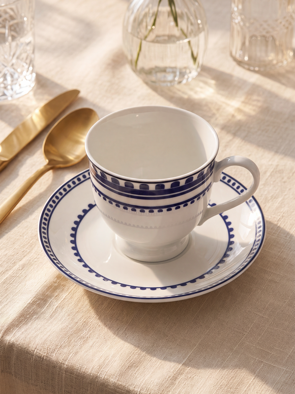 Silvane Porcelain Cup & Saucer - Set of 2