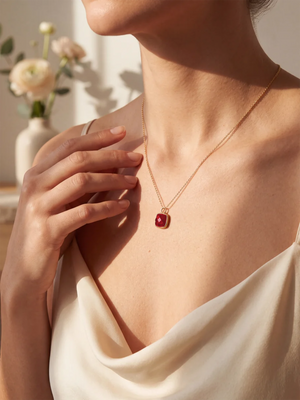 Luma Garnet Pendant - 18k Gold Vermeil