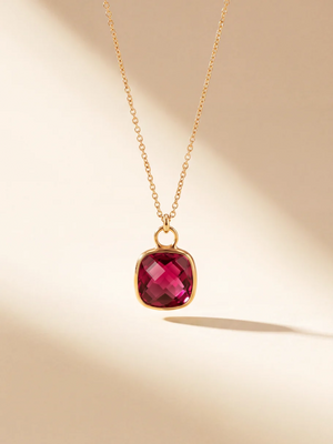 Luma Garnet Pendant - 18k Gold Vermeil