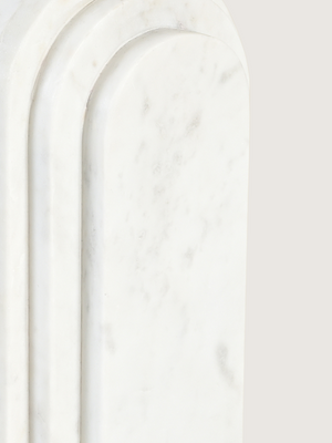 Clive Cotton Lampshade with Geometric Marble Base
