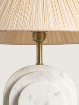 Nicola Raffia Lampshade with Arko Marble Geometric Lamp Base