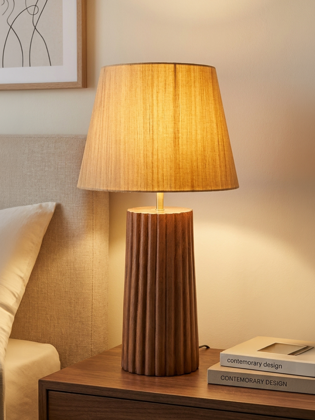 Ribo Mango Wood Fluted Lamp Base