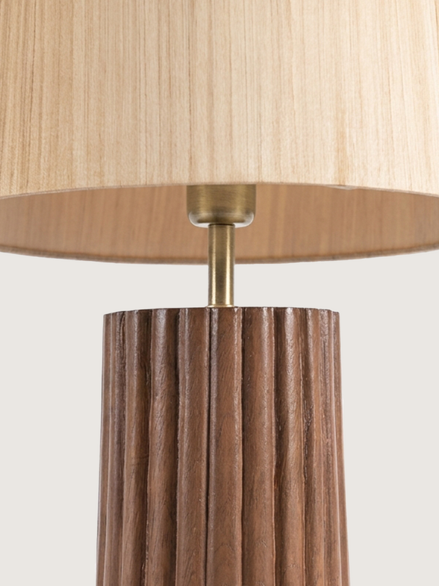 Ribo Mango Wood Fluted Lamp Base
