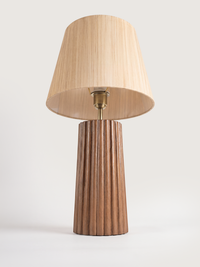 Ribo Mango Wood Fluted Lamp Base