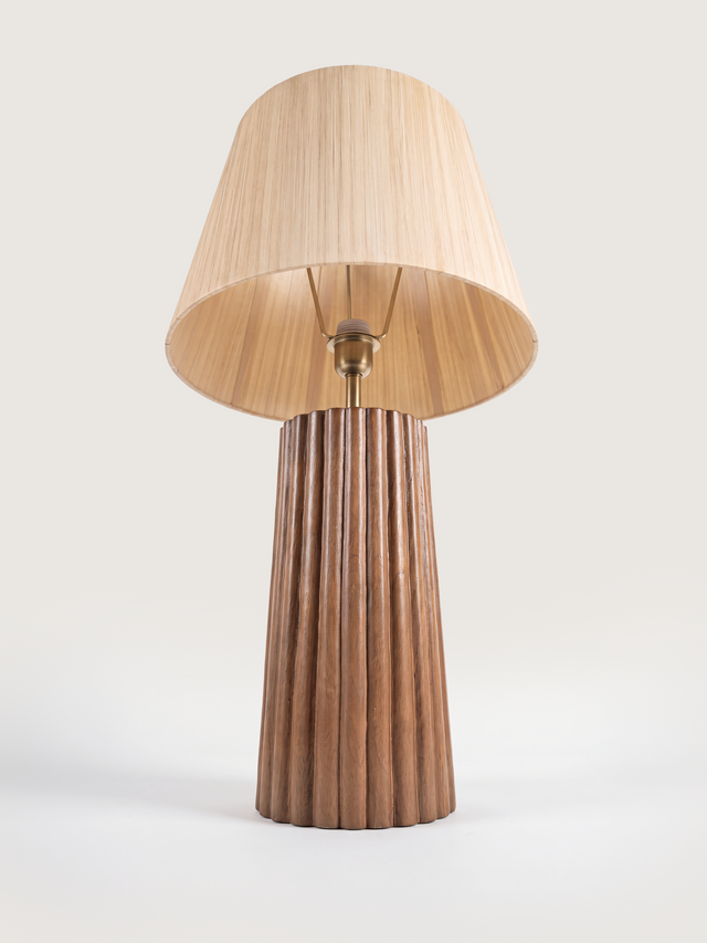 Ribo Mango Wood Fluted Lamp Base