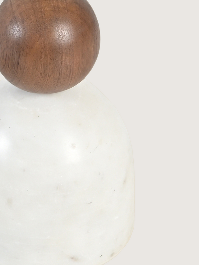 Kado Mango Wood & Marble Lamp Base - Dome