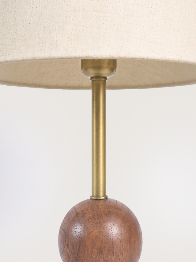 Kado Mango Wood & Marble Lamp Base - Dome