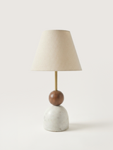 Kado Mango Wood & Marble Lamp Base - Dome