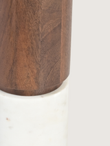 Kado Mango Wood & Marble Lamp Base - Cylinderical