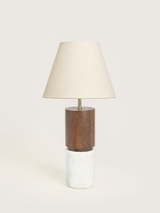 Kado Mango Wood & Marble Lamp Base - Cylinderical