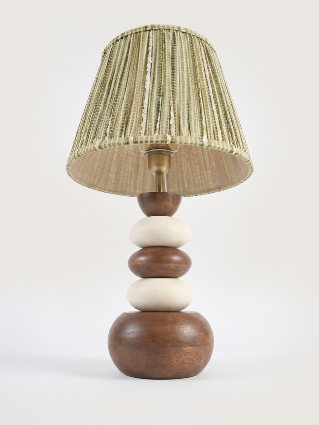 Peba Mango Wood Pebble Lamp Base