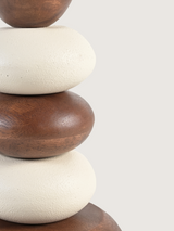 Peba Mango Wood Pebble Lamp Base