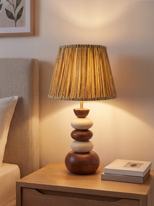 Peba Mango Wood Pebble Lamp Base