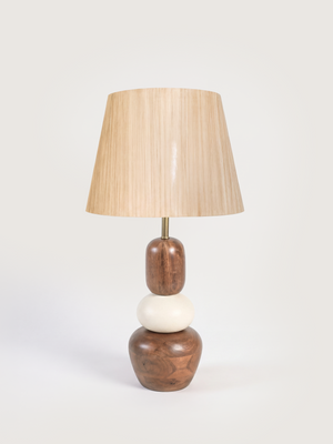 Peba Mini Mango Wood Pebble Lamp Base