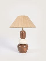 Olivia Raw Silk Lampshade with Mini Pebble Base