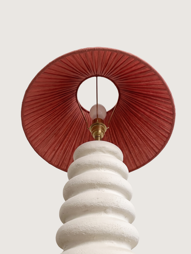 Charlotte Raffia Lampshade with Sora Paper Mache Base
