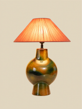 Charlotte Raffia Lampshade with Miru Paper Mache Sculptural Lamp Base