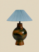 Luisa Raffia Lampshade with Miru Paper Mache Sculptural Lamp Base