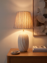 Baker Silk Lampshade with Luma Paper Mache Base