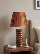 Teresa Silk Ombre Lampshade with Sculptural Mango Wood Base