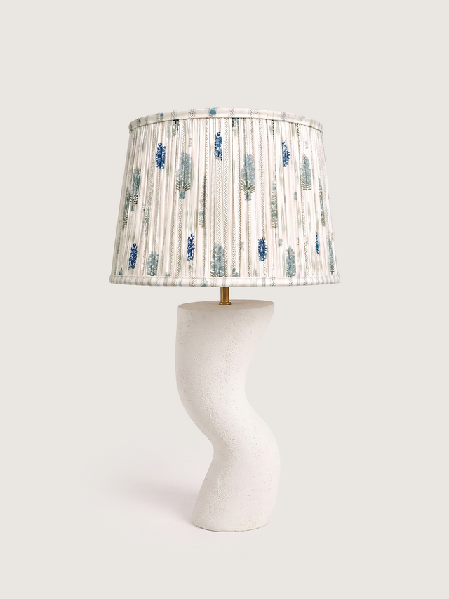 Clive Cotton Lampshade with Miru Paper Mache Base