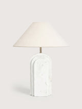 Vila Cotton Lampshade with Geometric Marble Base