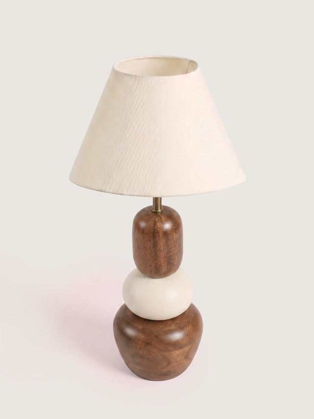 Virginia Cotton Lampshade with Mini Pebble Base