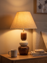 Virginia Cotton Lampshade with Mini Pebble Base