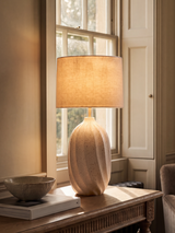 Becky Cotton Lampshade with Luma Paper Mache Base