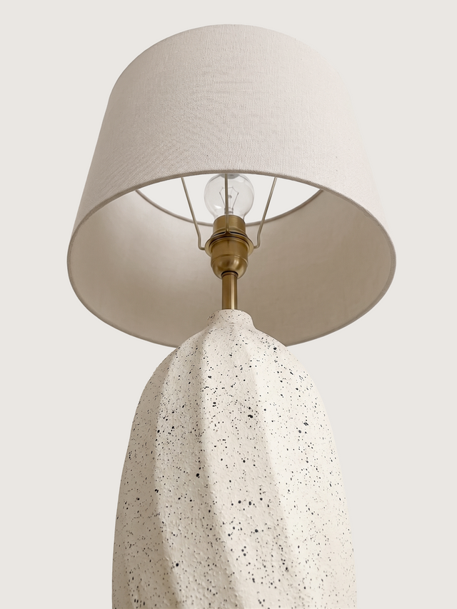 Becky Cotton Lampshade with Luma Paper Mache Base