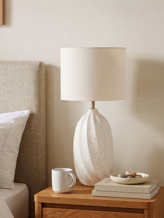 Becky Cotton Lampshade with Luma Paper Mache Base