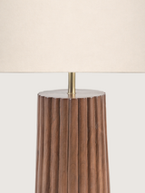 Bonita Cotton Lampshade with Fluted Mango Wood Base