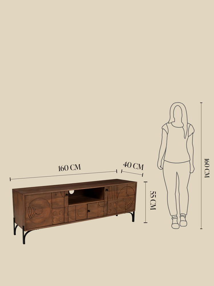 Bastian Mango Wood Media Unit