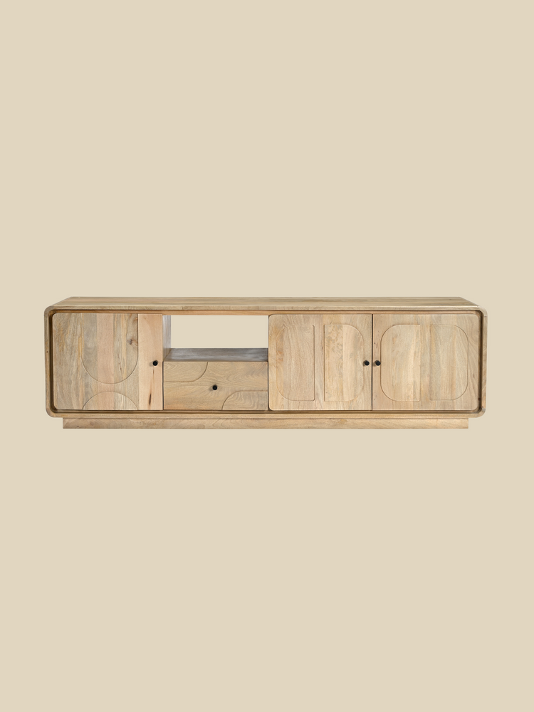 Luce Mango Wood Three Door Media Unit
